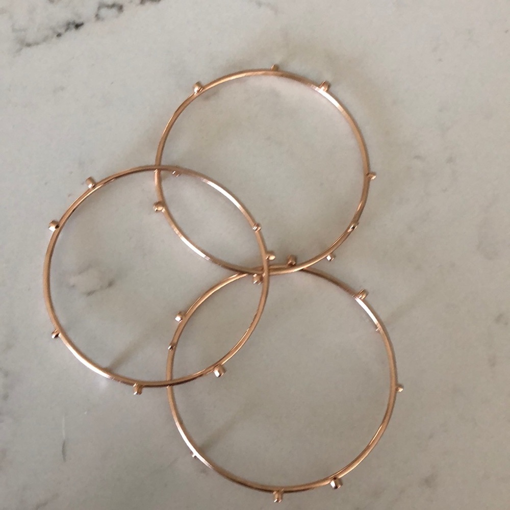 Kendra Scott Rose Gold & CZ Bangle Bracelet Set